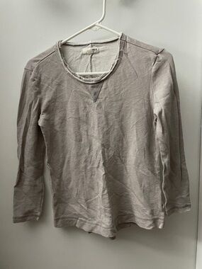 Brooklyn Industries Light Gray Long Sleeve Crewneck Top